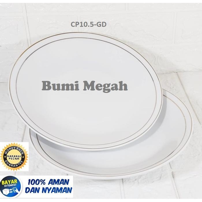 Piring Makan Keramik Besar Piring keramik Lismas 10.5" Indo keramik