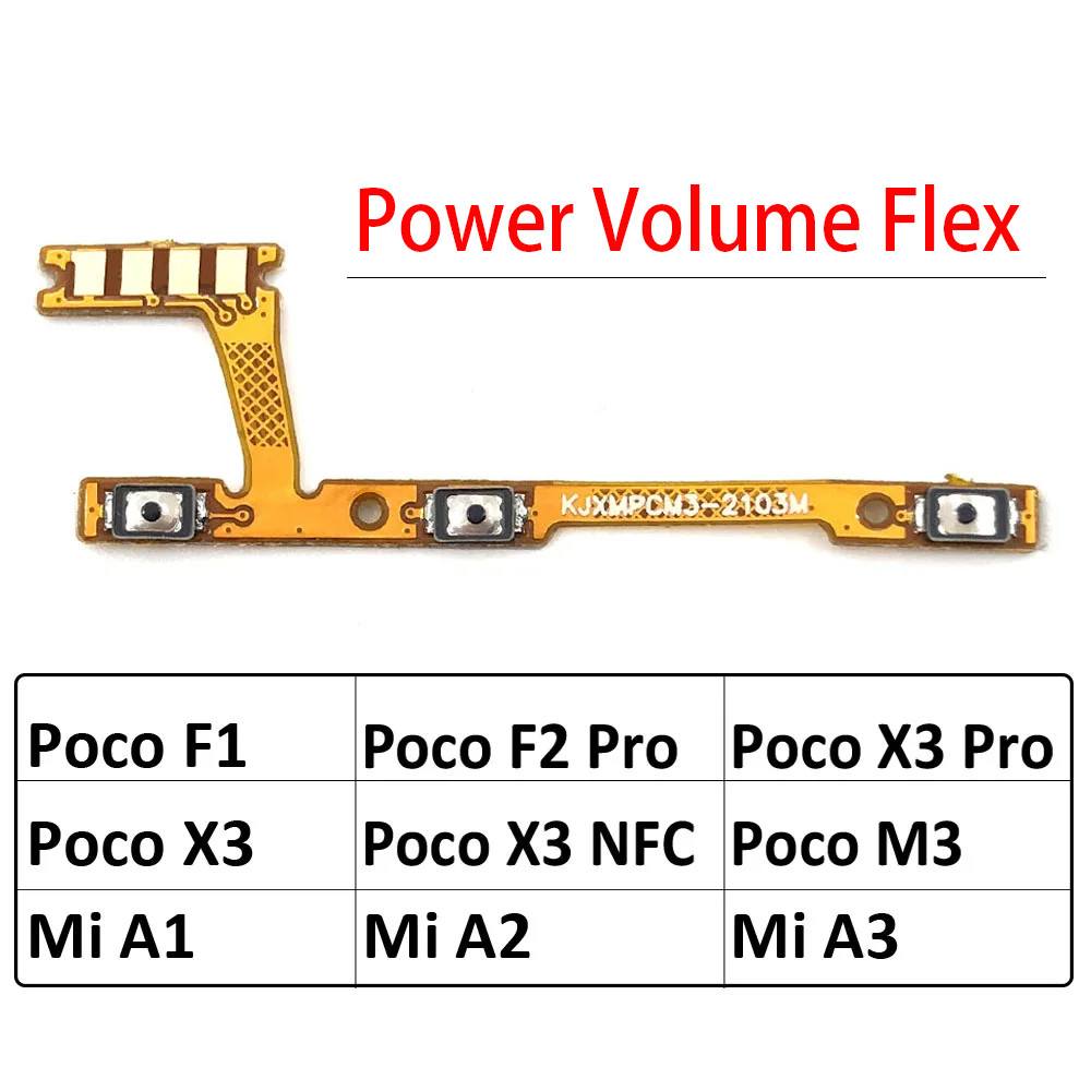 New For Xiaomi Poco F1 F2 X3 GT X4 Pro 5G M3 Pro A1 A2 A3 Lite Power Switch On Off Volume Key Button