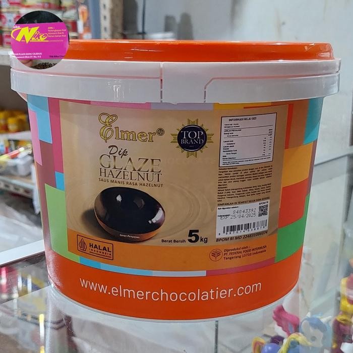 

elmer dip glaze hazelnut 1 kg grab gojek