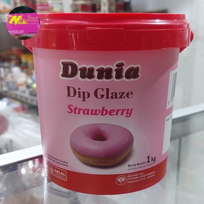 

dip glaze dunia strawberry / stroberi 1kg khusus grab dan gojek