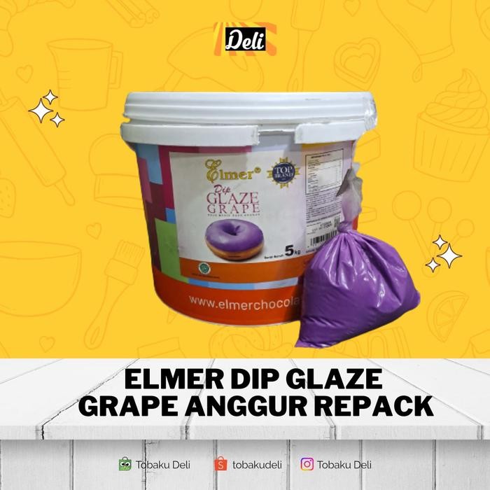 

Elmer Dip Glaze Grape Timbangan 500gr/Glaze Elmer Anggur Repack 500gr