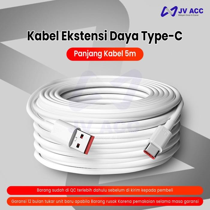 KABEL CHARGER KAMERA CAMERA CCTV TYPE TIPE C PANJANG KABEL 5 METER *