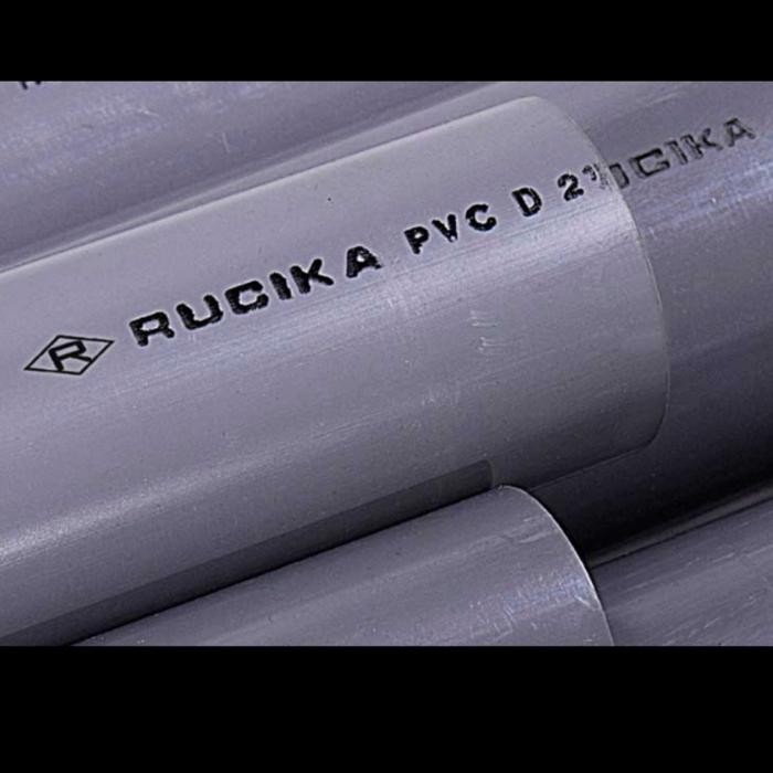 Pipa pvc 2"inch Rucika abu" D panjang 4 mtr-pipa paralon
