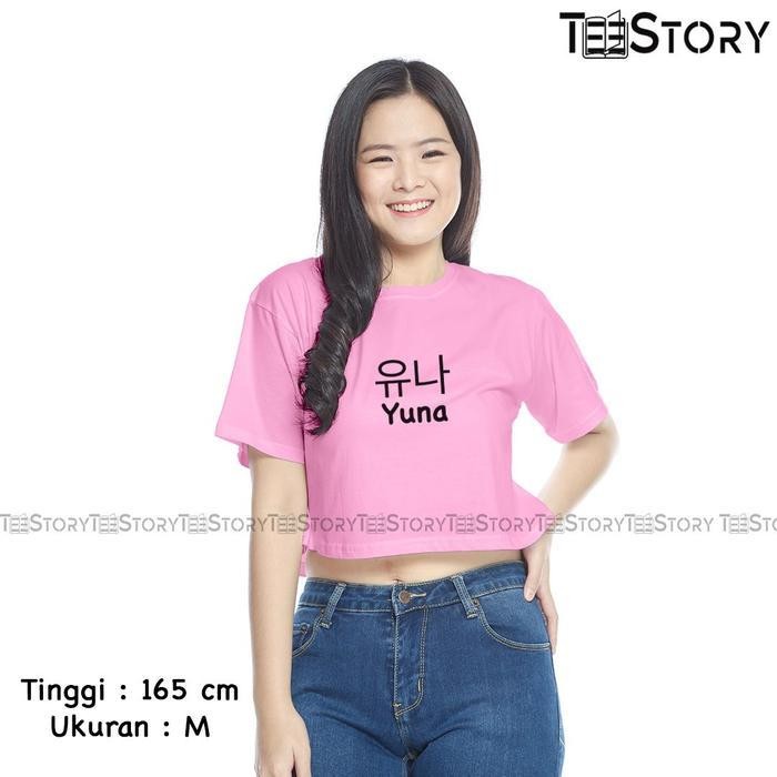 (Allthebest) CROP TOP YUNA ITZY KOREAN KOREA KAOS ATASAN BAJU T-SHIRT FASHION WANITA CEWEK KATUN