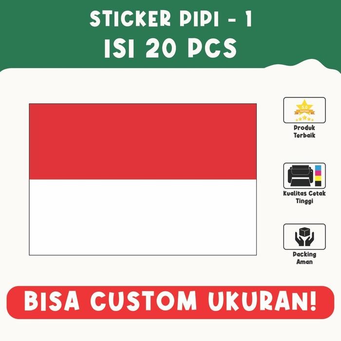 

(Allthebest) Sticker Bendera Pipi INDONESIA Kemerdekaan 17 Agustus Agustusan isi 20PCS Desain
