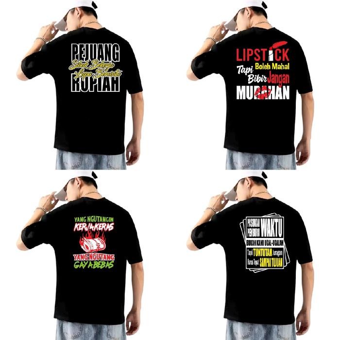 (Allthebest) Kaos kata isi 8 Kaos kata-kata sablon belakang Baju Keren Dewasa Pria Wanita Oblong
