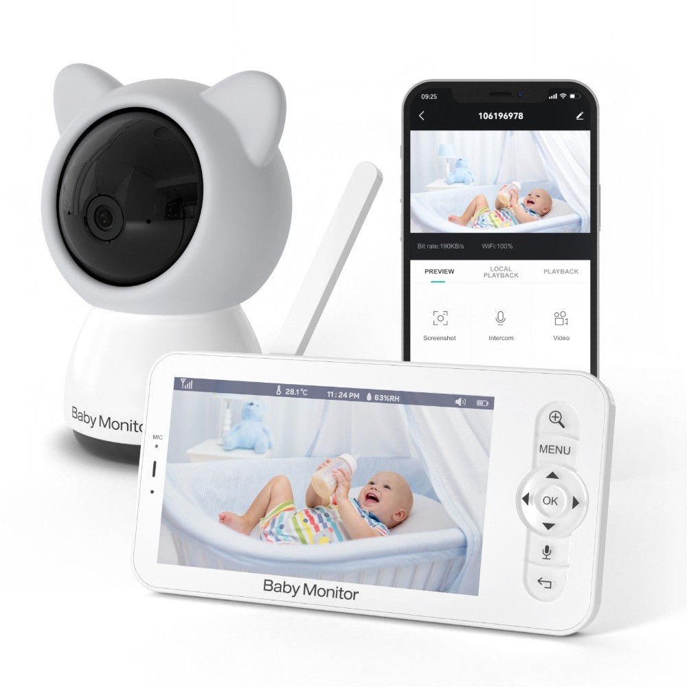 HD 5 Inch WiFi Video Baby Monitor With Camera Video Baby Phone Camera