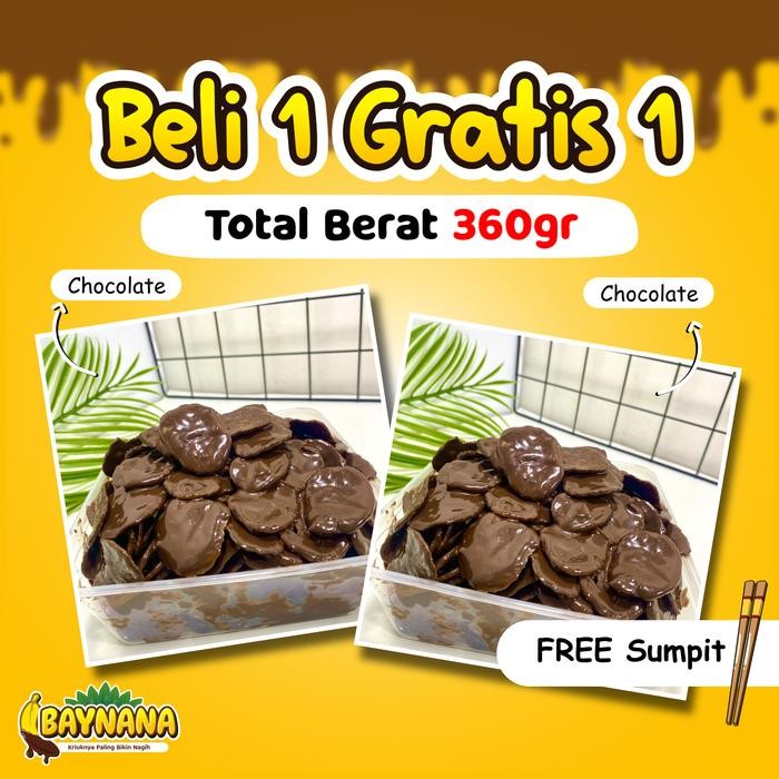

BAYNANA PAKET HEMAT 2 PACK READY STOK KRIPIK PISANG COKLAT