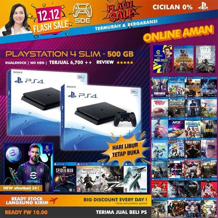 Sony Ps4 Slim 500Gb Ori Garansi/Playstation/Ps 4 Bukan Fat/Pro Game