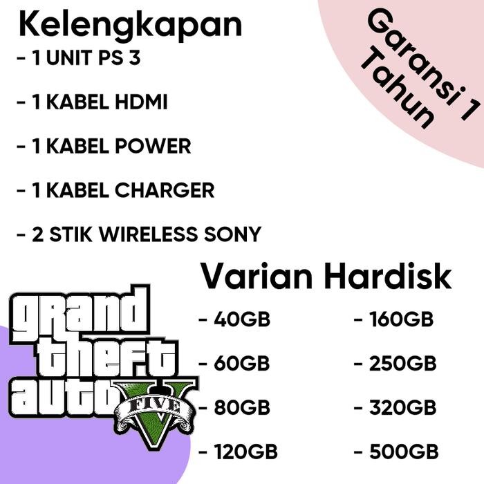Sony Ps 3 Fat Hardis 40Gb (Baru) Fullgame Garansi