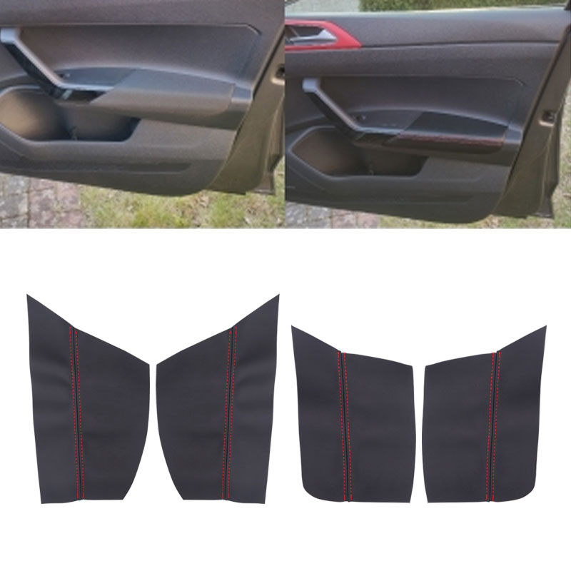 For VW Polo MK6 2019 Microfiber Leather Door Armrest Panel Cover Trim
