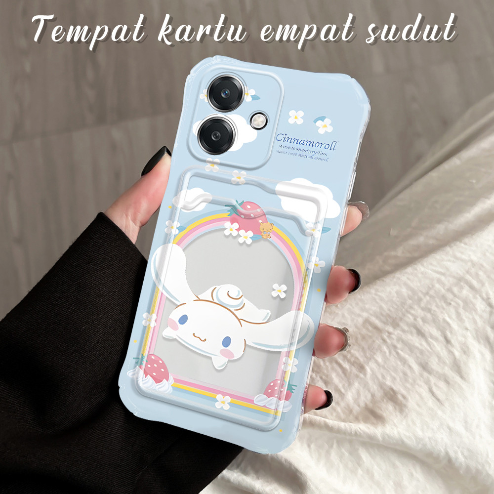 Casing Hp Untuk OPPO A3S A12E Anti Jatuh Tempat Kartu Soft Cassing Card Holder Softcase Doll Cute 10