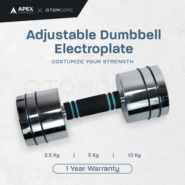 Atomcore Adjustable Dumbbell Electroplate - Dumbbell 2.5Kg, 5Kg, 10Kg