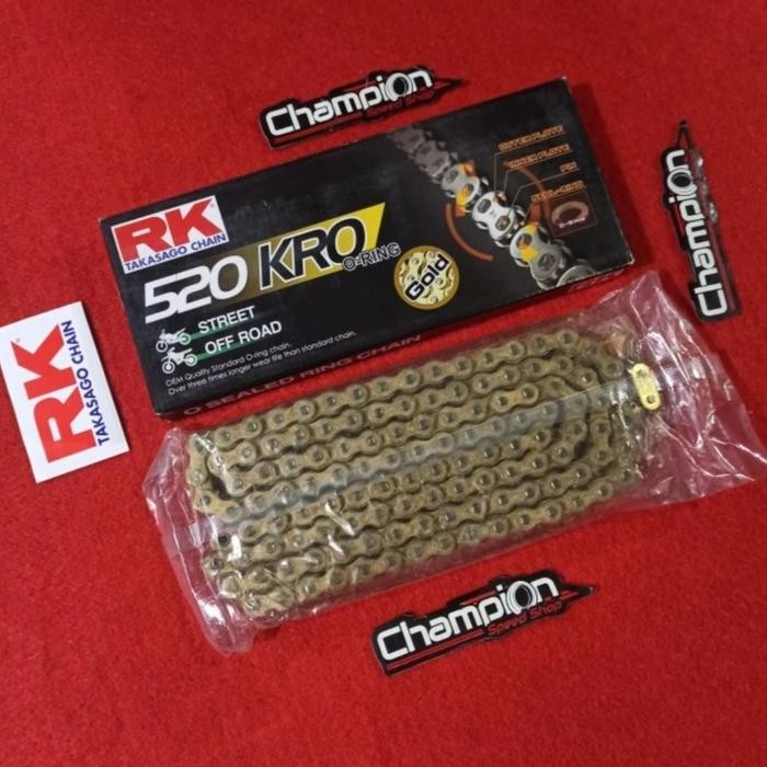 RANTAI RK TAKASAGO CHAIN ORI JAPAN O-RING KRO 520-120L 520 120 L GOLD