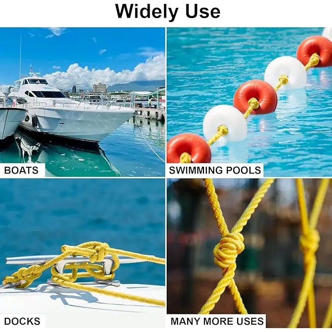 IMPORT Goture Polypropylene Rope 100FT Heavy Duty PE Braided Rope 1/4 Inch Thick Floating