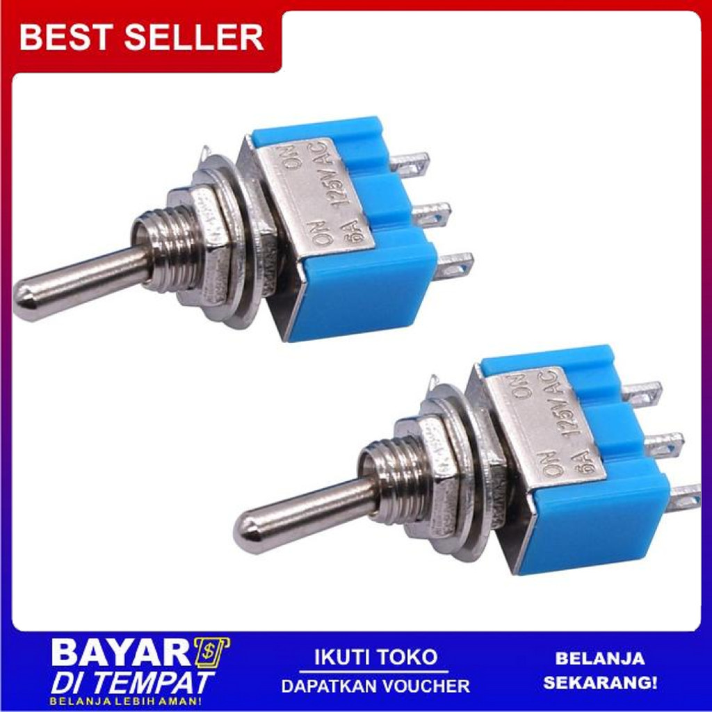 FREE ONGKIR 10PCS SPDT MINI TOGGLE SWITCH 3-PIN 2 POSITION ONON MINIATURE TOGGLE BISA COD