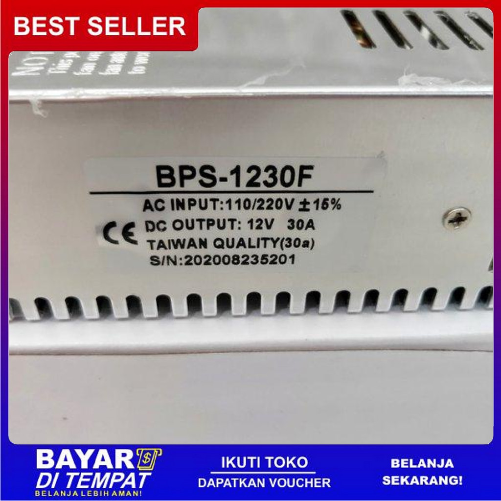 FREE ONGKIR ADAPTOR 12V 30A POWER SUPPLY 12V 30AMPER TAIWAN QUALITY SMPS DG KIPAS BISA COD