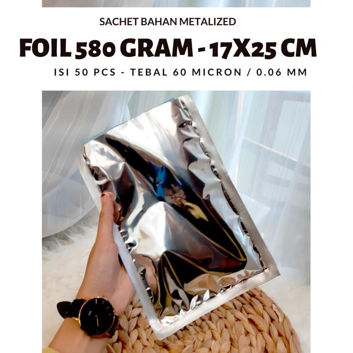 (Allthebest) Kemasan Metalize Foil- plastik alumunium foil 17x25 cm - Foil 1 kg