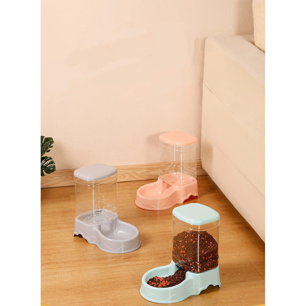 

Cat Pet Automatic Feeder Drinking Bowl Large Capacity Dog 3.8L Combination Grain Storage Bucket