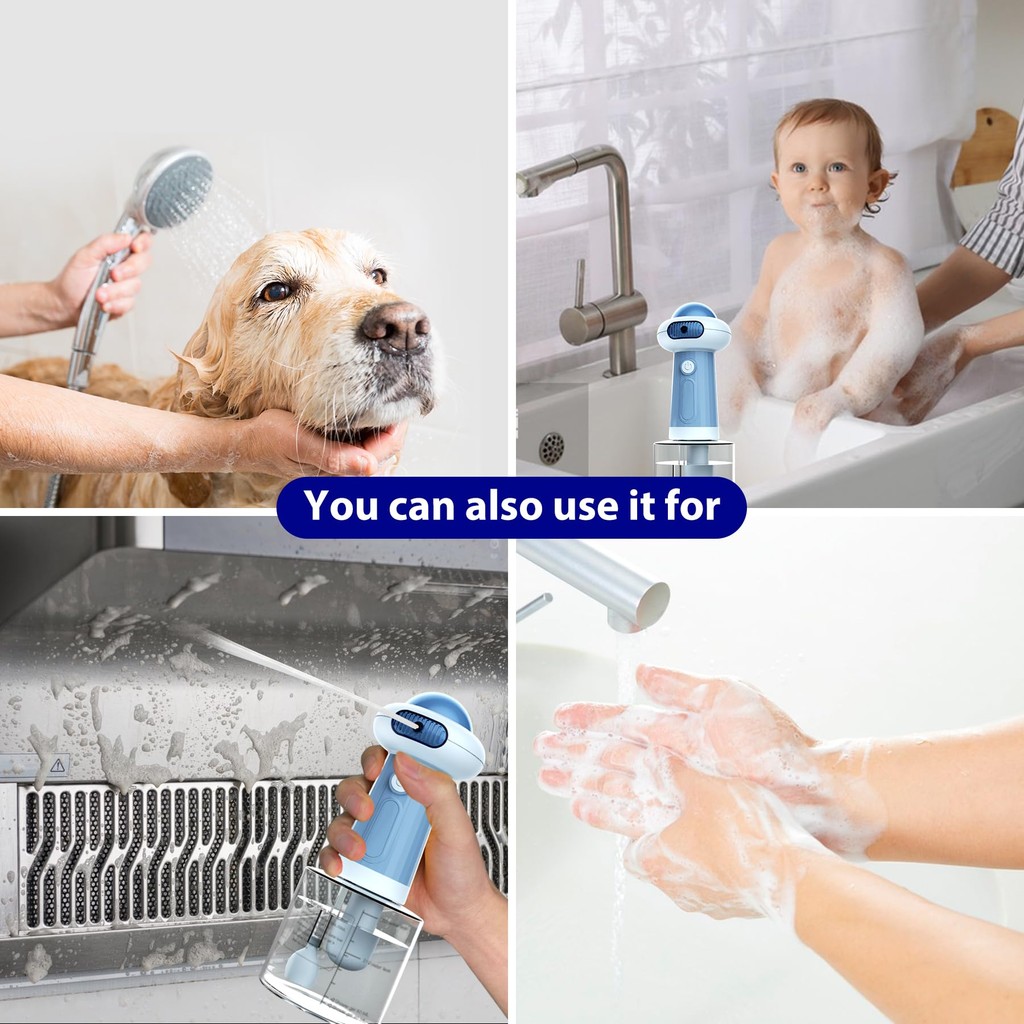 

Waterproof upgraded dog bath products, electric dog shower foam machine, automatic dog soap