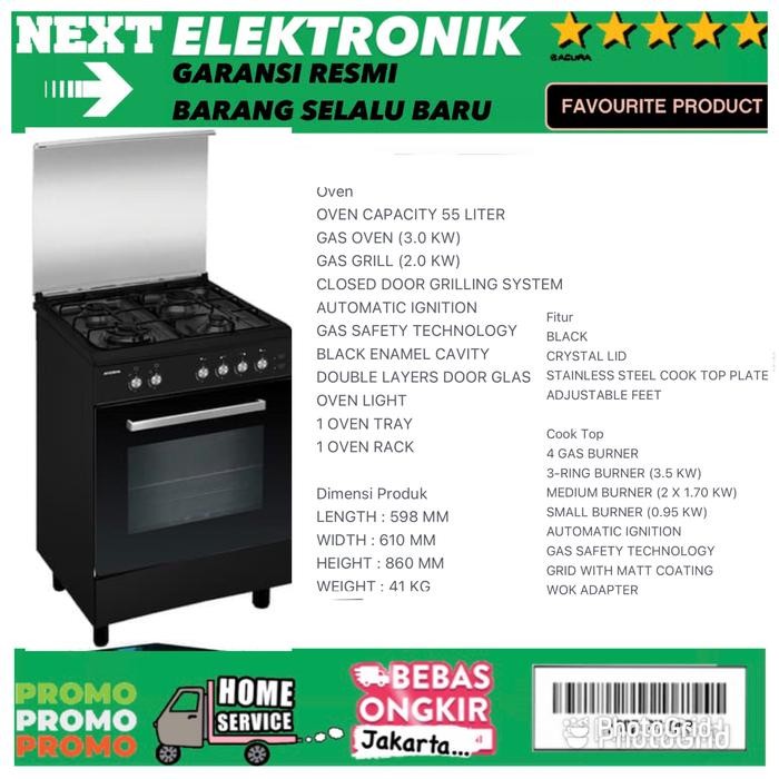 Modena Fc 8643 L Kompor Gas Oven Freestanding Garansi