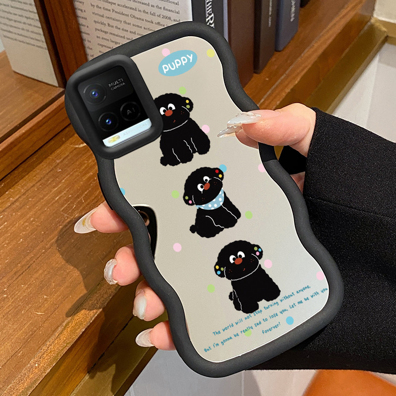 Casing Untuk VIVO Y21 Y21s Y21t Y21e Y21a Y33t Y33s Y21G Case Casing Tiga anjing pola Kasing HP Sili