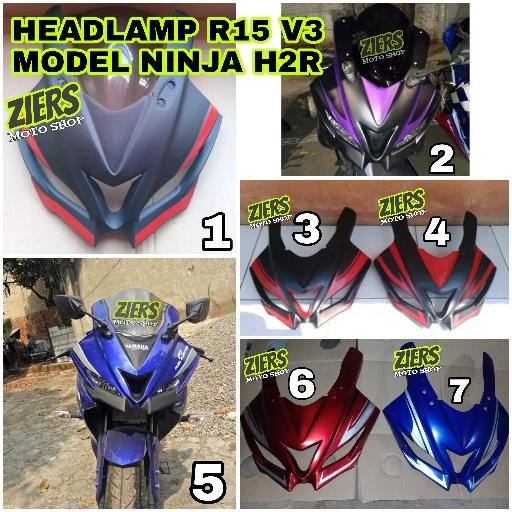 (TERLARIS) topeng/headlamp yamaha R15 v3 model ninja H2R (TERBAIK) (TERBARU) (TERMURAH)