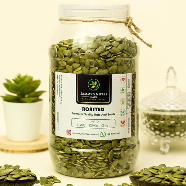 

Organic Roasted Salted Pumpkin Seeds 1kg (Biji Labu Organik Panggang)