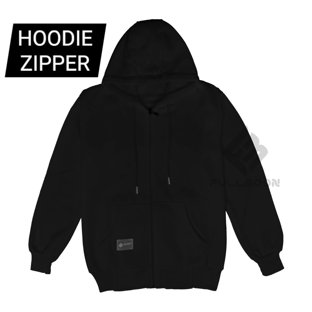 Bunama Store - Hoodie Zipper Polos Resleting Fleece Tebal Unisex Pria Wanita