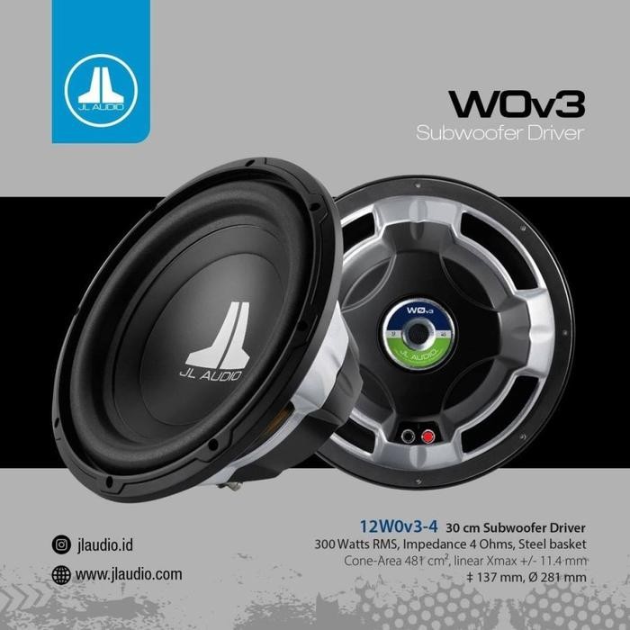 Grosir Subwoofer Jl Audio 12W0V3-4 / 12 W0 V3-4 / 4 Ohm - Garansi Resmi