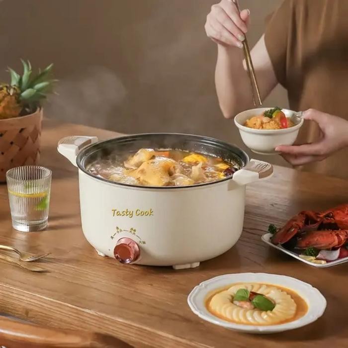 Panci Listrik Serbaguna Lengkap Kukusan/Panci Masak Nasi Low Carbo/Panci Elektrik Multifungsi/Hot