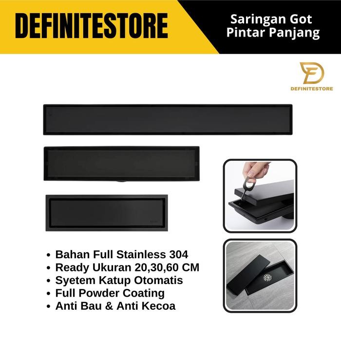 New - Floor Drain Panjang Stainless Saringan Kamar Mandi Saringat Got Smart Floor Drain Kamar Mandi