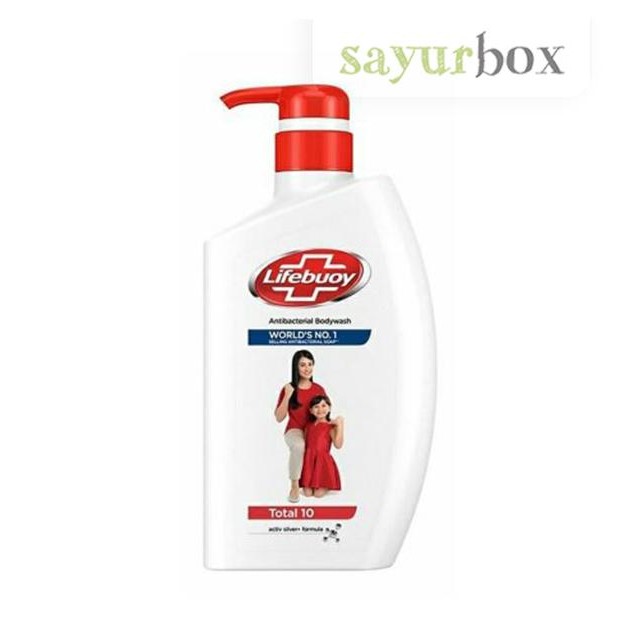 Lifebuoy Sabun Mandi Cair Total 10 Botol Pump Red 500 Ml Sayurbox -Gratisongkir