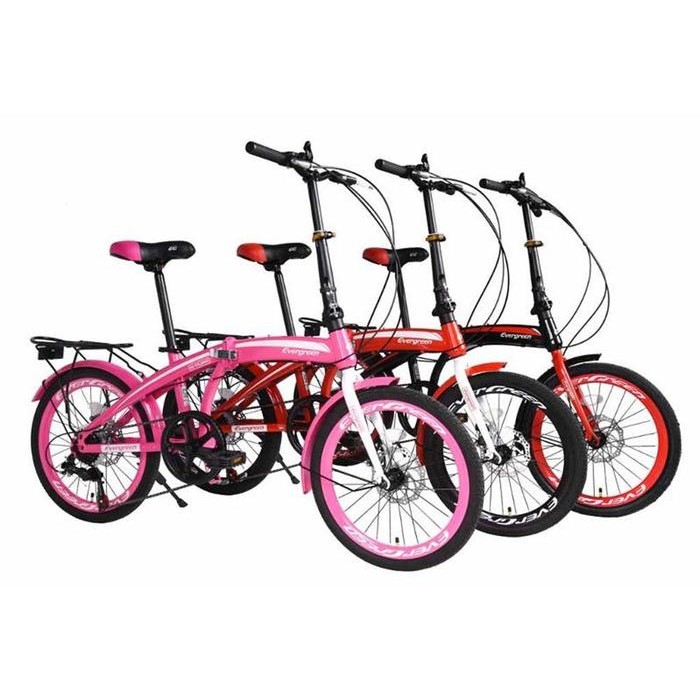 Sepeda Lipat Folding Bike 20 Evergreen Discbrake