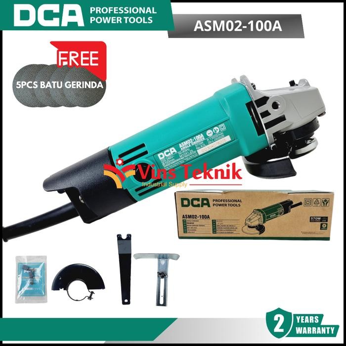 NEW DCA ASM02-100A Mesin Gerinda Listrik Angle Grinder 4" 100MM ASM02-100