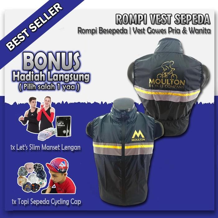 Rompi Windbreaker Alex Moulton Vest Sepeda Alex Moulton Jaket UNISEX