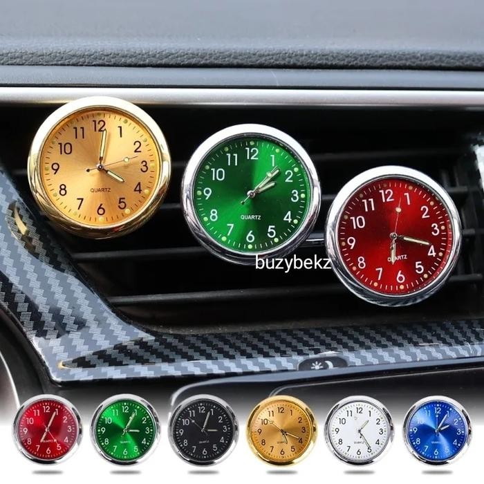 Jam mobil tempel dashboard airvent clip clock luminous menyala dalam gelap