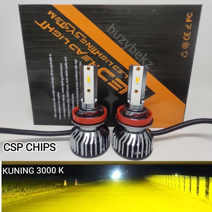 LAMPU LED FOGLAMP H11/H8/H16/H9 KUNING 3K GOLD SEPASANG