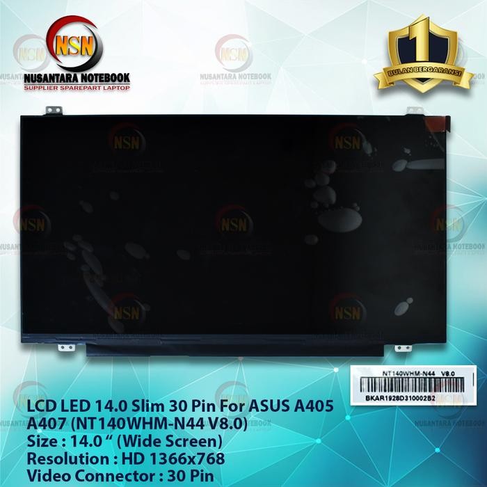 LCD LED 14.0 SLIM 30 PIN ASUS A405 A407 NT140WHM-N44 V8.0