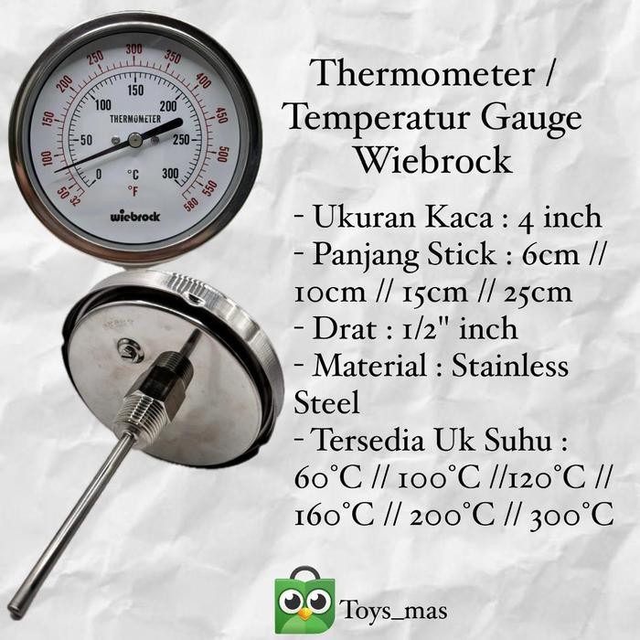 THERMOMETER WIEBROCK THERMOMETER STICK WIEBROCK THERMOMETER BIMETAL THERMOMETER OVEN THERMOMETER