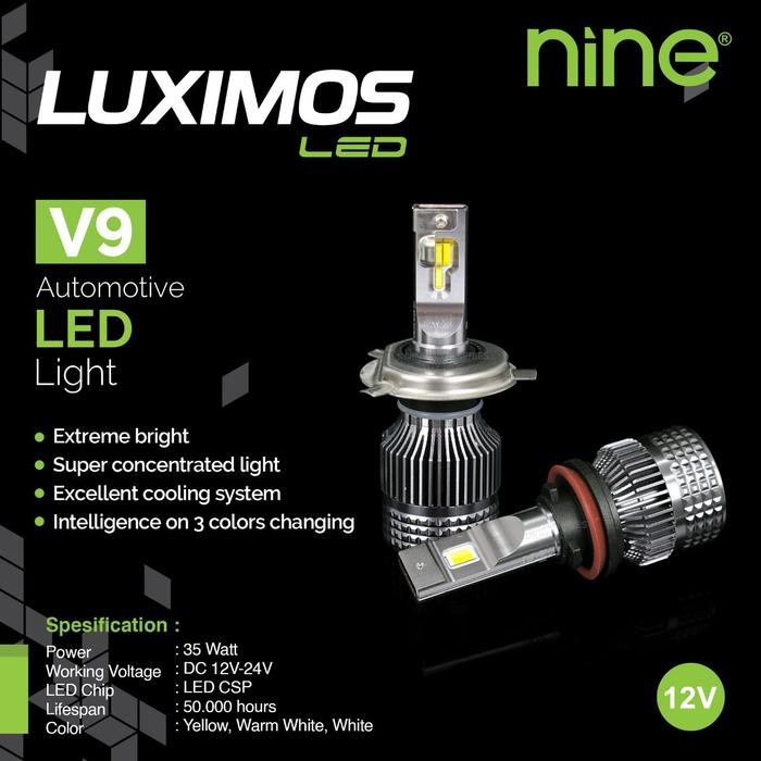 LAMPU LED 3 WARNA LUMINOS X9 V9 H7 SUPER TERANG