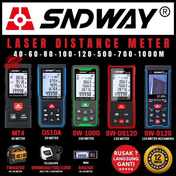 

(Imk) - Sndway Meteran Laser Digital Distance 40 60 80 100 120 Meter