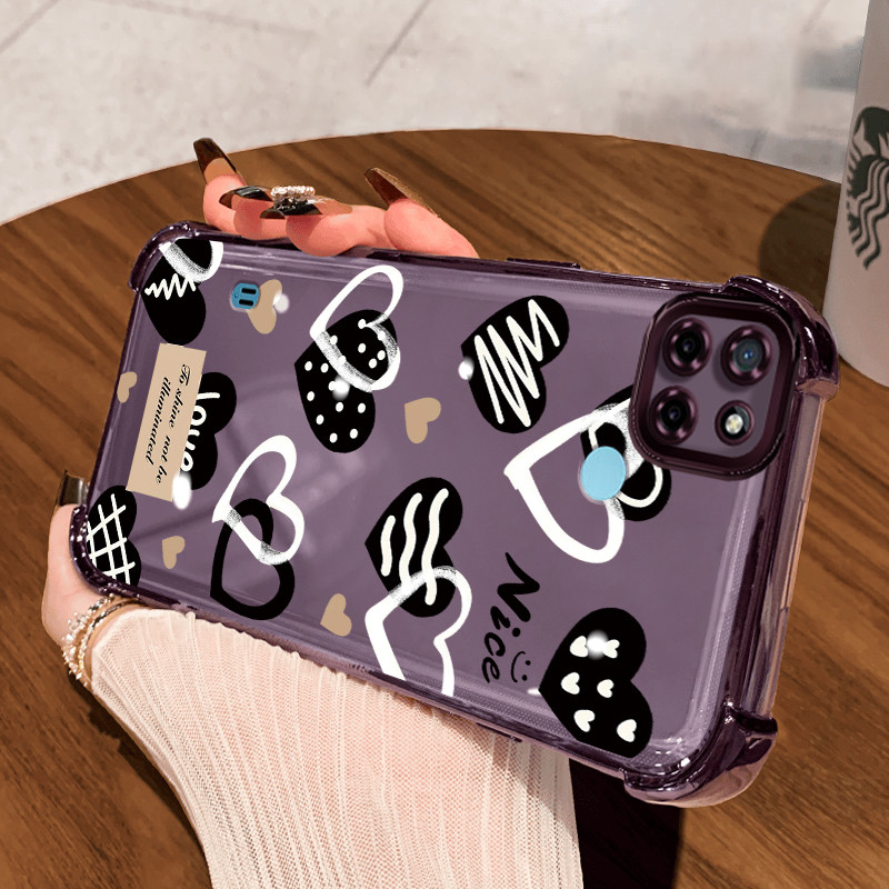 Casing Hp untuk Realme C21Y Realme C25Y C21 C15 Case Casing ponsel Love Cesing pelindung Silikon Kes
