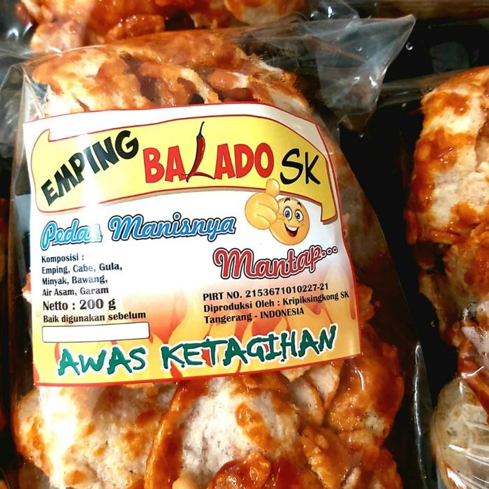 

EMPING BALADO PEDAS MANIS SK Food Keripik Melinjo Snack Camilan Makanan Kacang Cemilan Kripik Asin