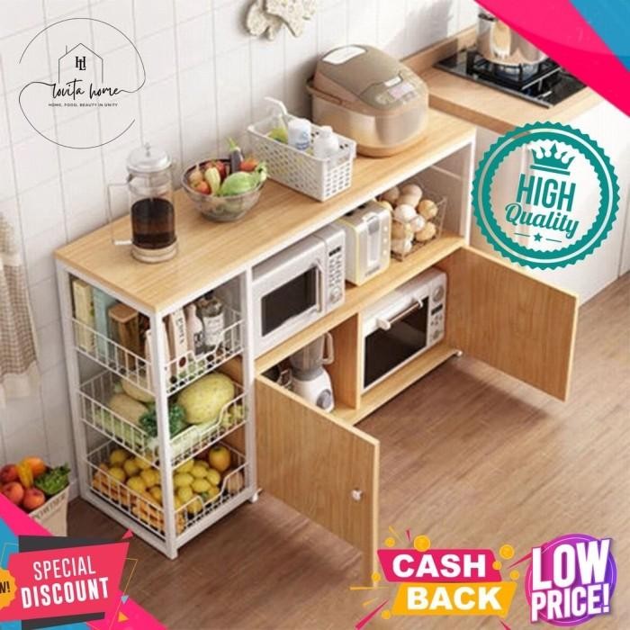(Allthebest) Rak Dapur Susun Minimalis / Rak Oven Microwave / Rak Serbaguna Besar
