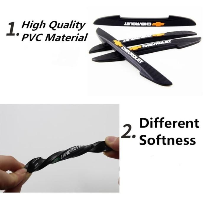 (Allthebest) 4PCS Logo Chevrolet Door Guard Pelindung Pintu Mobil Anti Benturan