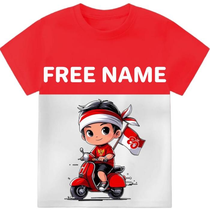 (Allthebest) BAJU ANAK ANAK MERAH PUTIH 17 AGUSTUS
