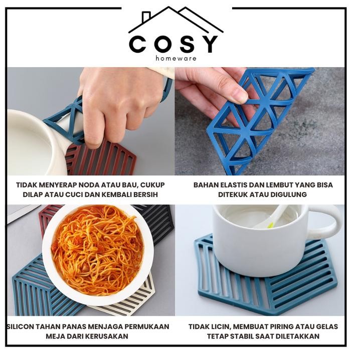 COSY Tatakan Alas Gelas Piring Panci Silikon Anti Panas Meja Makan / Alas Tatakan Mangkok Karet Unit