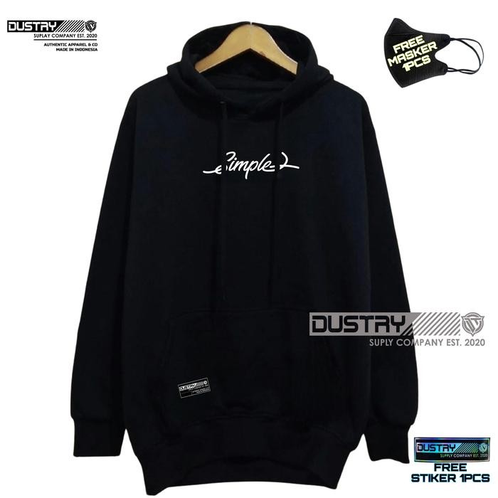 DUSTRY Jaket Sweater Hoodie Distro Pria SIMPLE Unisex Cewek Cowok Keren Tebal Asli Switer Sweeter