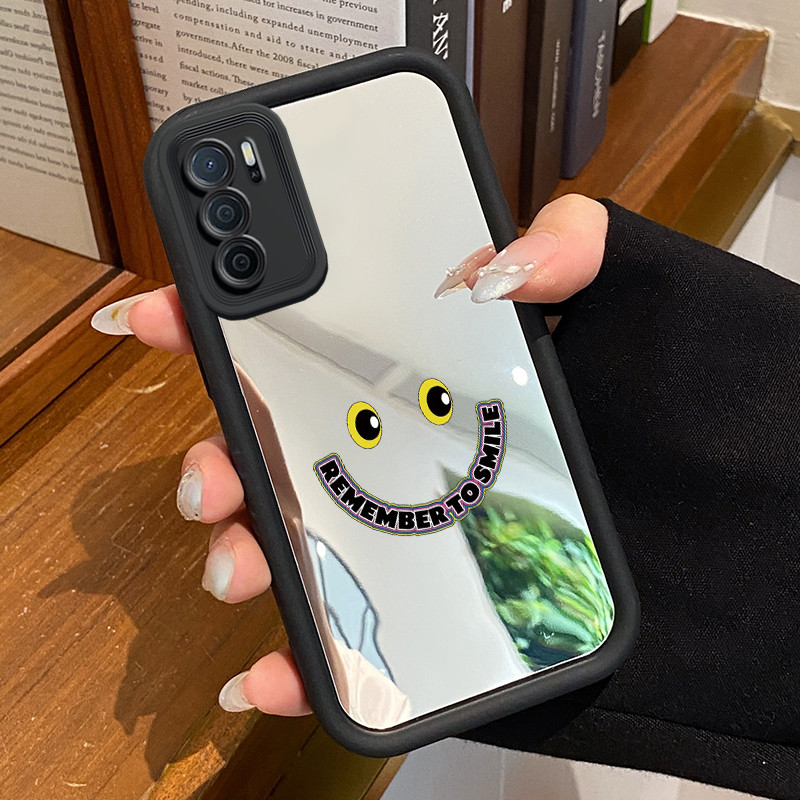 Casing Hp OPPO A16 OPPO A16s OPPO A54s Case Cesing Casing ponsel cermin Silikon HP Kasing tersenyum 